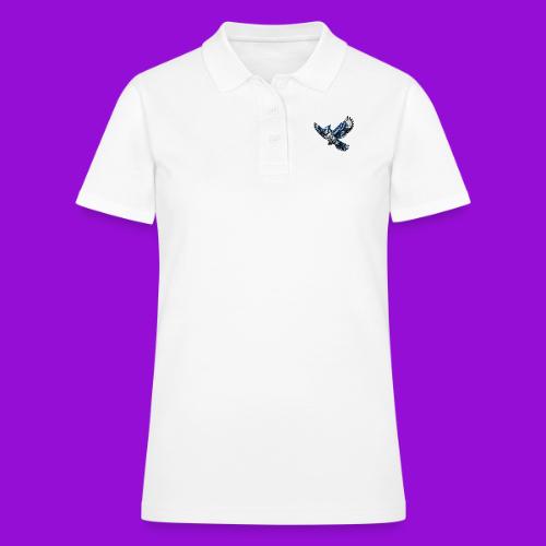 Silver Blue Jay in Flight - Women's Pique Polo Shirt