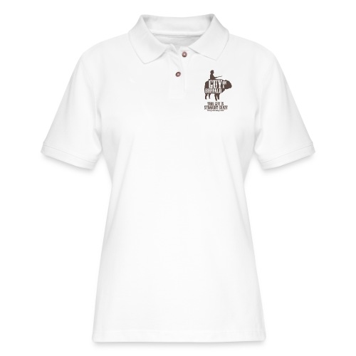 The Possum Posse Guy On a Buffalo-Crazy Women's - Women's Pique Polo Shirt