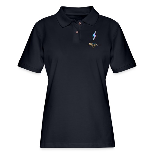 Team Magic With Lightning Bolt - Women's Pique Polo Shirt