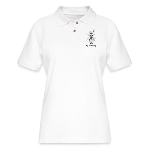 Hummingbird T-Shirt, Honeysuckle Vine - Women's Pique Polo Shirt