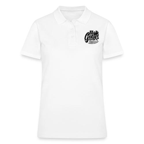 Black Typographic design - Women's Pique Polo Shirt