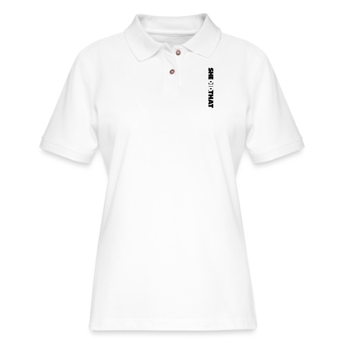 She Did That Large Design - Women's Pique Polo Shirt