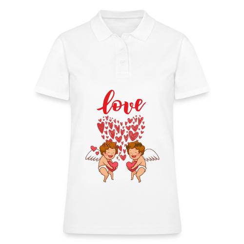 Cupid Love Designs, cupid love angel vibration. - Women's Pique Polo Shirt