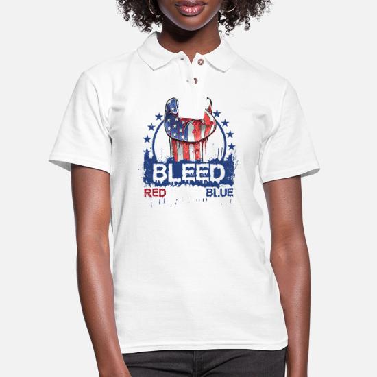 red white and blue polo shirt womens