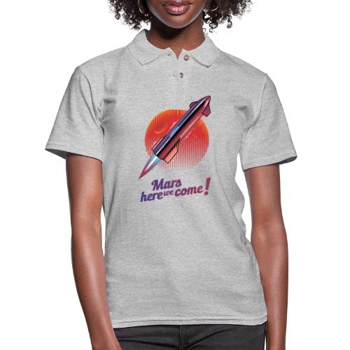 Mars Here We Come - Light - Women's Pique Polo Shirt