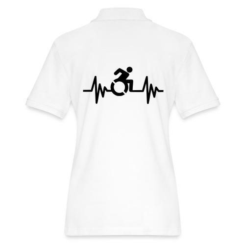 Wheelchair user with a heartbeat * - Women's Pique Polo Shirt