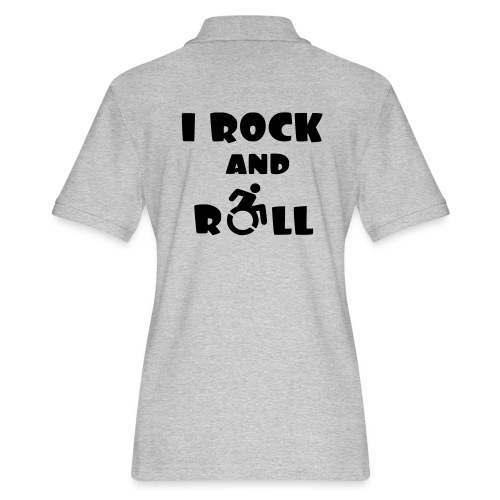 I rock and roll in my wheelchair, Music Humor * - Women's Pique Polo Shirt