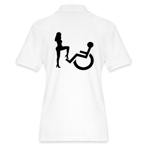 Sexy dame vs rolstoel gebruiker. Humor shirt # - Women's Pique Polo Shirt