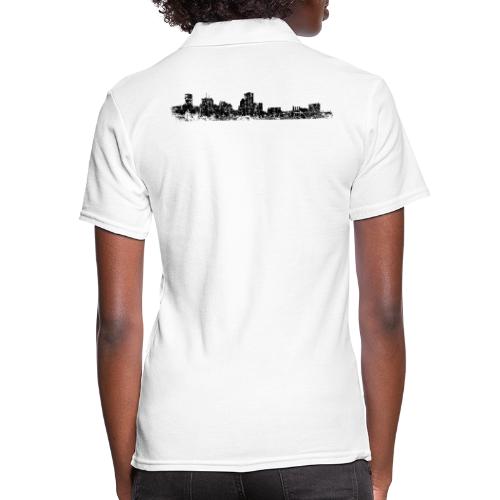 Baltimore City Skyline (Vintage Black) - Women's Pique Polo Shirt