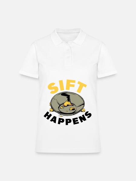 Panning for gold - Women's Pique Polo Shirt - white - Front