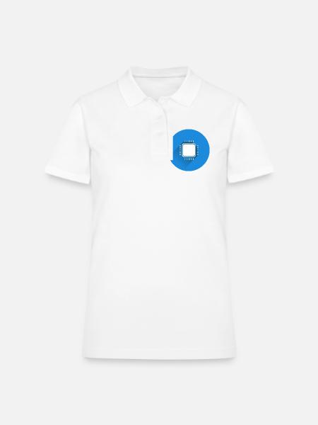 Blue Microchip Circuit Design - Women's Pique Polo Shirt - white - Front
