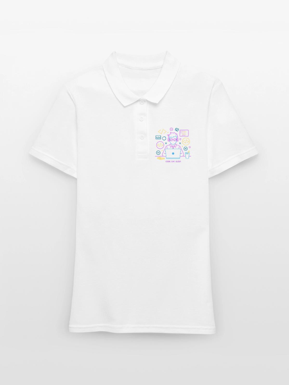 Code. Eat. Sleep. - Women's Pique Polo Shirt - white - Front