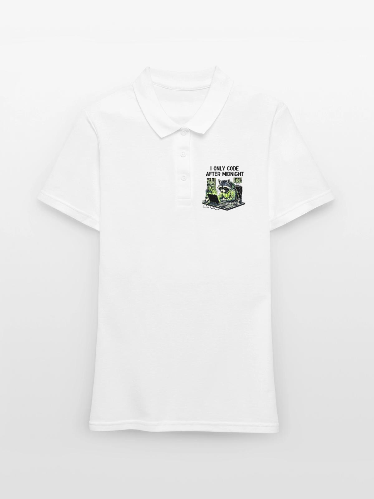 Midnight Coder Raccoon - Women's Pique Polo Shirt - white - Front