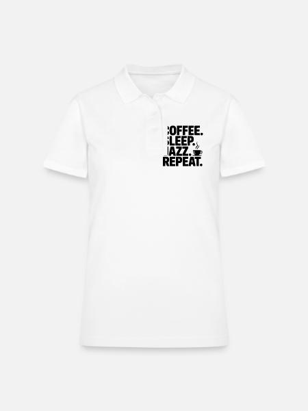 Coffee. Sleep. Jazz. Repeat. - Women's Pique Polo Shirt - white - Front