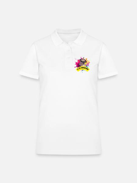 IT_IS_AMAZING - Women's Pique Polo Shirt - white