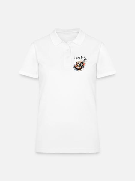 Guitar Legend Splash Art - Women's Pique Polo Shirt - white - Front