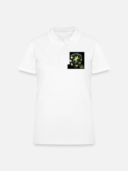 Origami Jumping Frog Streetwear Neon Green Design - Women's Pique Polo Shirt - white - Front