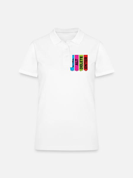 Tech Humor Design – Restart Your Life in Color - Women's Pique Polo Shirt - white - Front