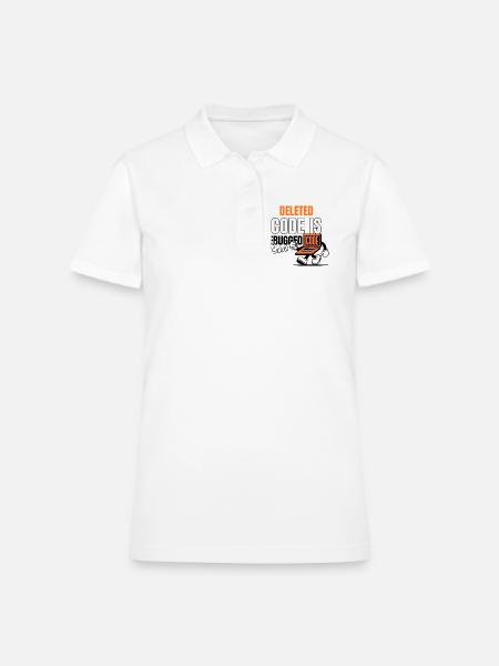 Code Snippet Retro Laptop in Orange - Women's Pique Polo Shirt - white - Front