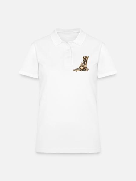 Rooted Foot Art: Weathered Wood - Women's Pique Polo Shirt - white - Front