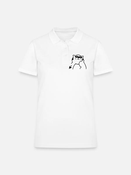 Midnight Arc Sketch - Women's Pique Polo Shirt - white - Front