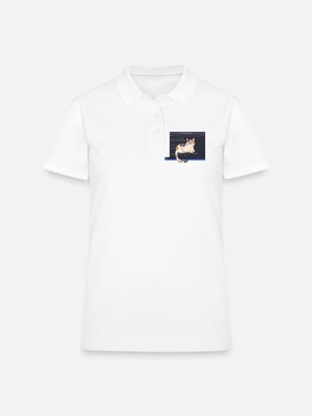 Codecat Debugging Cat - Women's Pique Polo Shirt - white