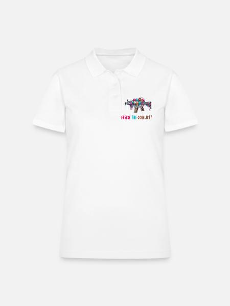 Conflict freeze ice cream - Women's Pique Polo Shirt - white - Front