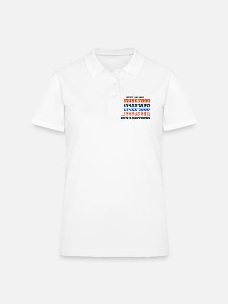 Racing Numbers 5 Different Styles Bold Sport Typog - Women's Pique Polo Shirt - white - Front