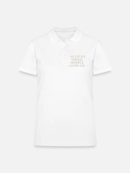 Little Things Mindful Living Logo - Women's Pique Polo Shirt - white - Front
