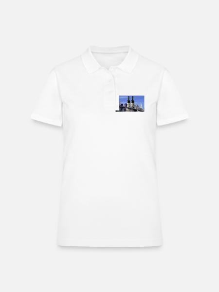 The Twin Bottles - Women's Pique Polo Shirt - white - Front