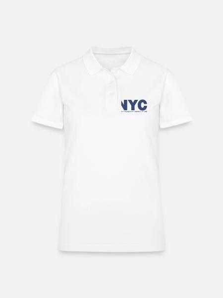 NYC - Women's Pique Polo Shirt - white - Front