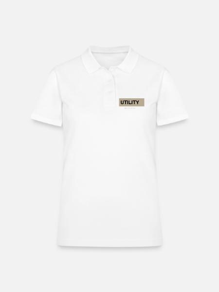 Utility Coded Techwear Label Design - Women's Pique Polo Shirt - white - Front