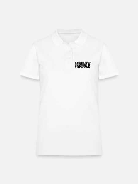 Squat - Women's Pique Polo Shirt - white - Front