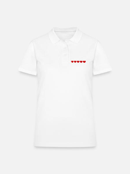 Crimson Heart Row - Women's Pique Polo Shirt - white - Front