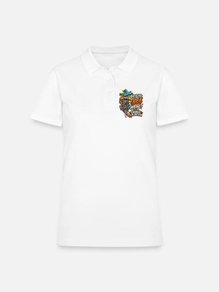 Disc Golf Course Volunteer Tee - Women's Pique Polo Shirt - white - Front