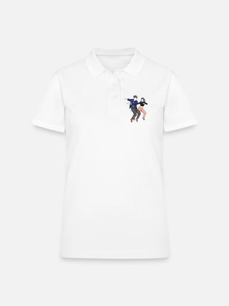 Urban Duo Dance Sketch - Women's Pique Polo Shirt - white - Front