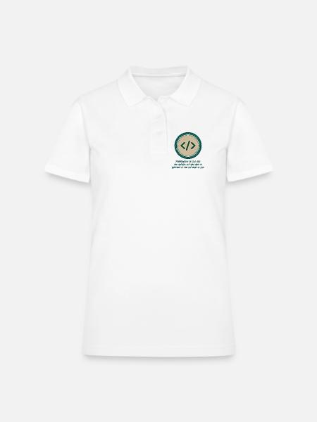 Code Emblem: Minimal Developer Badge - Women's Pique Polo Shirt - white - Front