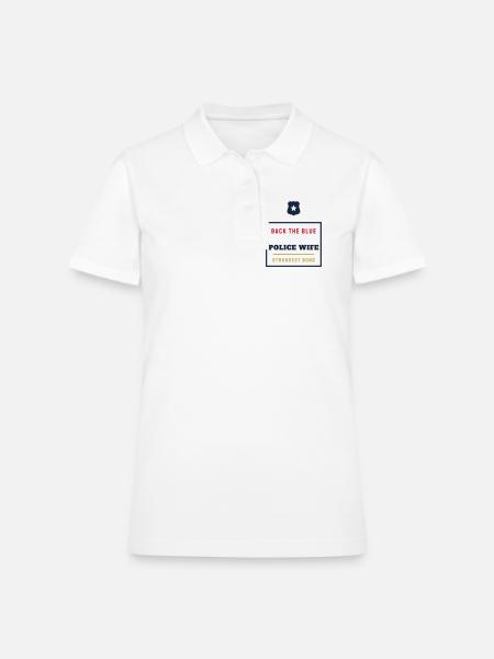 Police Wife - Official Gift Idea Christmas Funny - Women's Pique Polo Shirt - white - Front