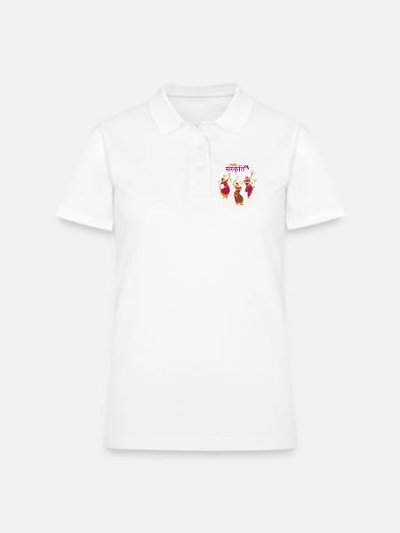 Sanskriti Dancers in Bloom - Women's Pique Polo Shirt - white - Front