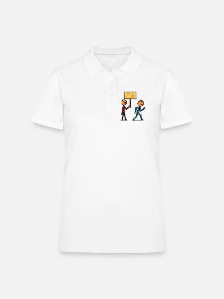 Sign Holders Clash - Women's Pique Polo Shirt - white - Front
