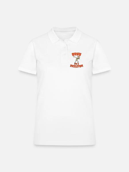 Bruh I'm A Skeleton Funny Dabbing Hip Hop Dancer - Women's Pique Polo Shirt - white - Front