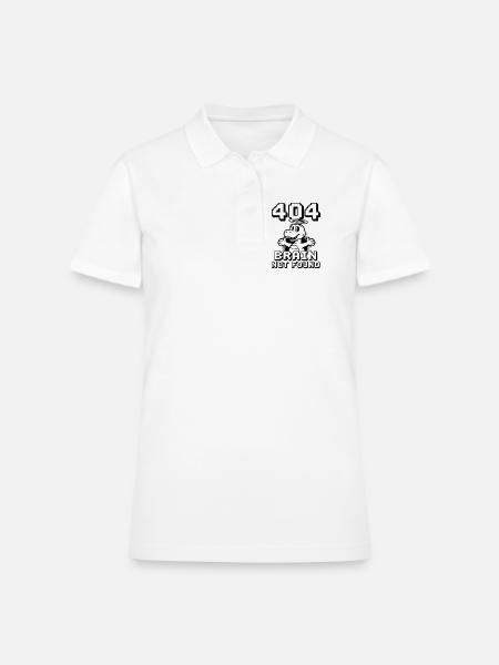 404 Brain Not Found Gator - Women's Pique Polo Shirt - white
