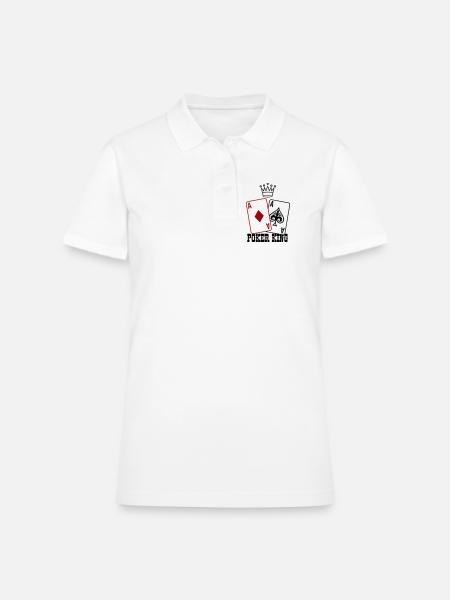 Poker Cards King Texas Hold’em - Polo en coton piqué pour femmes - blanc - Devant