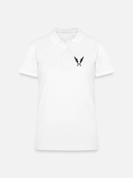 Eagle Wing Emblem - Women's Pique Polo Shirt - white - Front