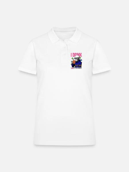 I Drink Mere Conflicts For Breakfast - Women's Pique Polo Shirt - white - Front