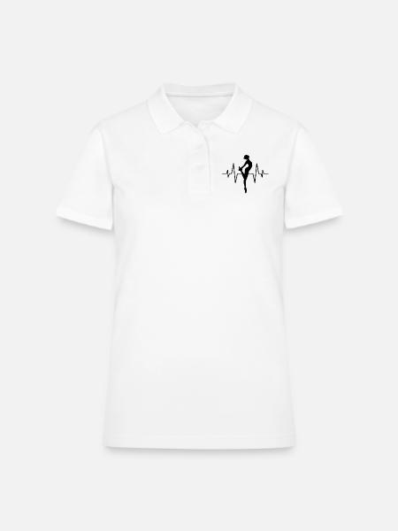 dancer heartbeat - Women's Pique Polo Shirt - white - Front