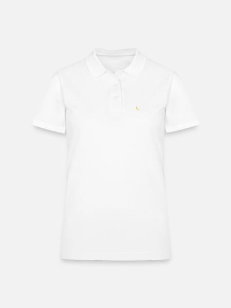 Minimal Crescent Moon & Morse Code - Women's Pique Polo Shirt - white - Front