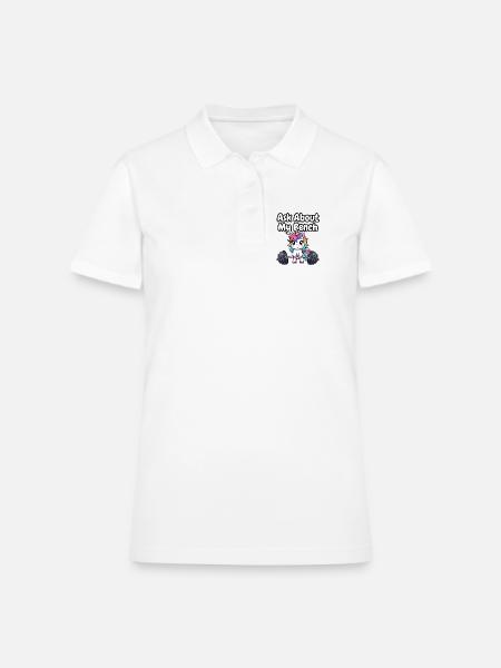 Bench-Pressing Unicorn - Women's Pique Polo Shirt - white - Front