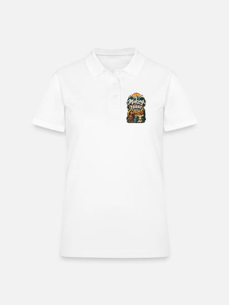 Making Today Count: Outdoor Adventure - Women's Pique Polo Shirt - white - Front