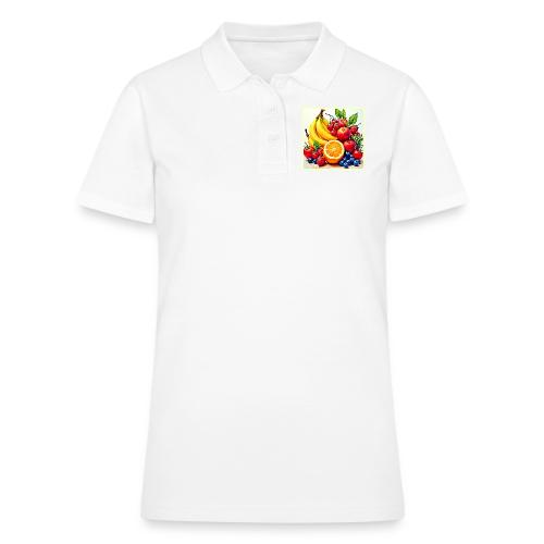 Vibrant Fresh Fruit Delight Design - Women's Pique Polo Shirt